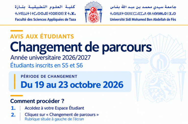Changement de Parcours 2026/2027