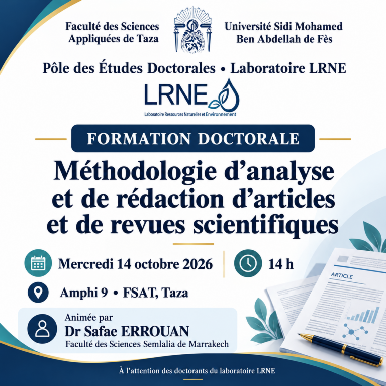 Centre des Etudes Doctorales : « Sciences et Techniques et Sciences Médicales » / Formation Doctorale : « Sciences et Techniques et Innovation »